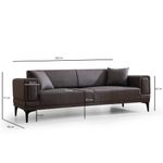 Casa si Gradina - Mobilier - Canapele si coltare - Canapele - Canapea extensibila 3 locuri, Atelier Del Sofa, lemn fag si PAL, gri inchis, 230x95x77 cm - Infinity.ro