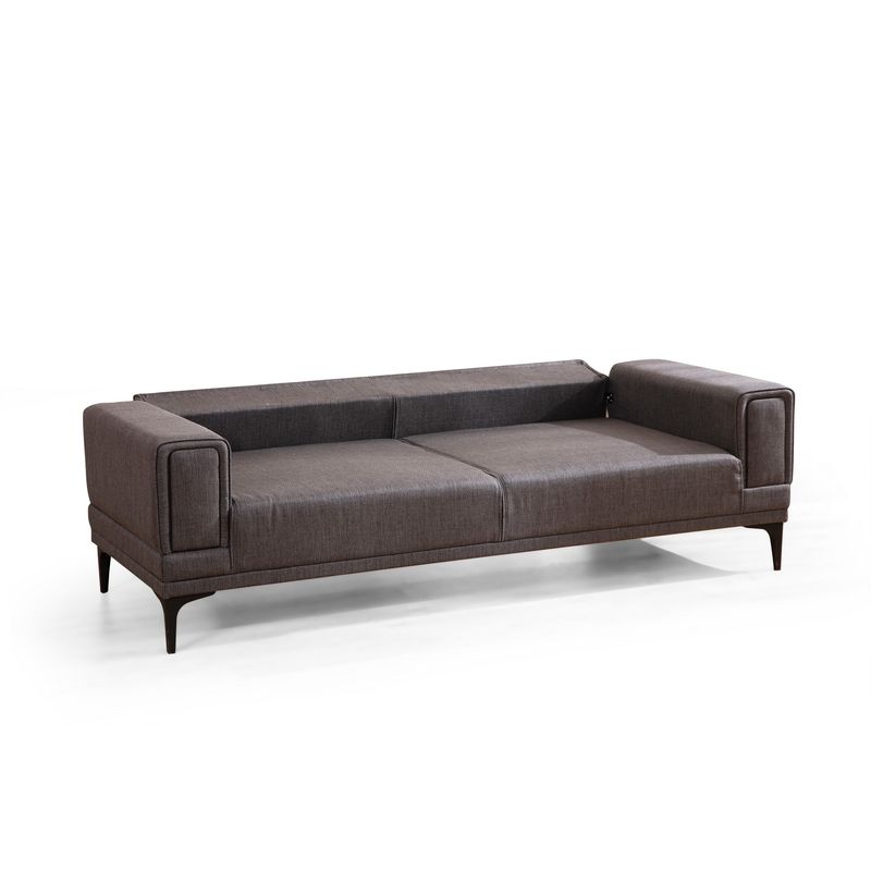Casa si Gradina - Mobilier - Canapele si coltare - Canapele - Canapea extensibila 3 locuri, Atelier Del Sofa, lemn fag si PAL, gri inchis, 230x95x77 cm - Infinity.ro