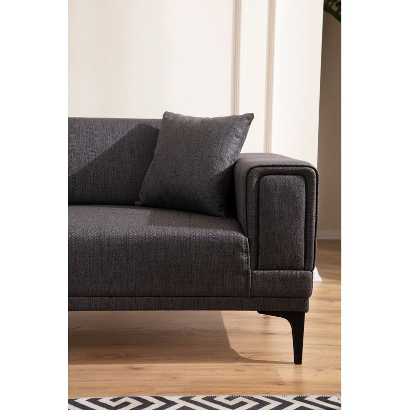 Casa si Gradina - Mobilier - Canapele si coltare - Canapele - Canapea extensibila 3 locuri, Atelier Del Sofa, lemn fag si PAL, gri inchis, 230x95x77 cm - Infinity.ro