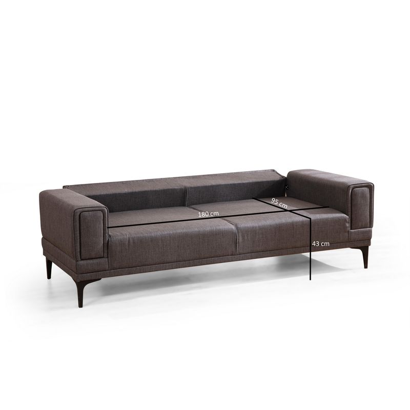 Casa si Gradina - Mobilier - Canapele si coltare - Canapele - Canapea extensibila 3 locuri, Atelier Del Sofa, lemn fag si PAL, gri inchis, 230x95x77 cm - Infinity.ro