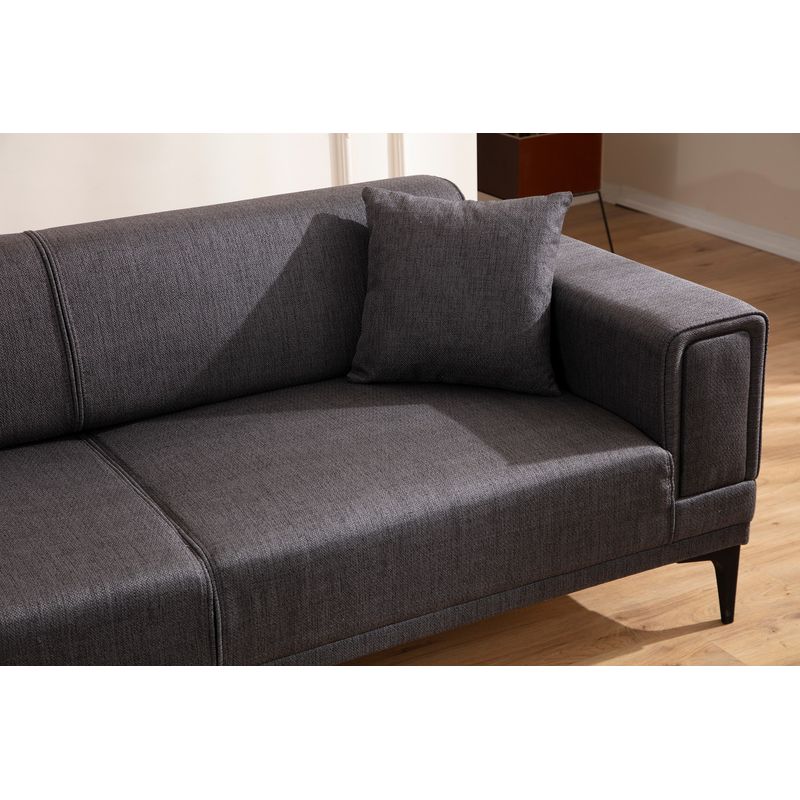 Casa si Gradina - Mobilier - Canapele si coltare - Canapele - Canapea extensibila 3 locuri, Atelier Del Sofa, lemn fag si PAL, gri inchis, 230x95x77 cm - Infinity.ro