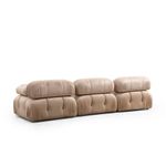Casa si Gradina - Mobilier - Canapele si coltare - Canapele - Canapea 3 locuri, Hanah Home, catifea, crem, 288x95x75 cm - Infinity.ro