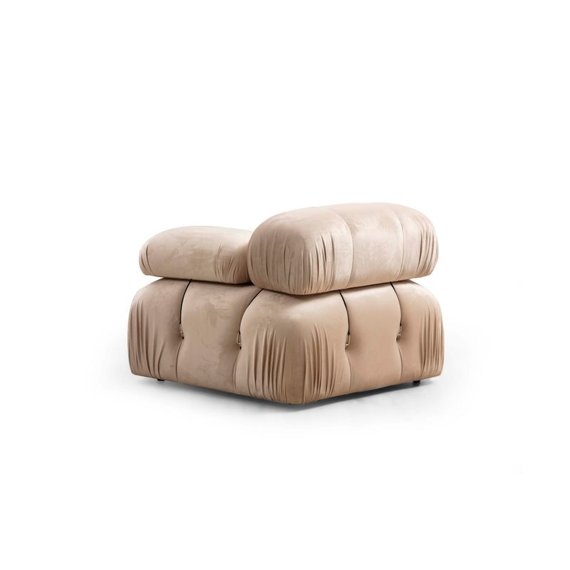 Casa si Gradina - Mobilier - Canapele si coltare - Canapele - Canapea 3 locuri, Hanah Home, catifea, crem, 288x95x75 cm - Infinity.ro