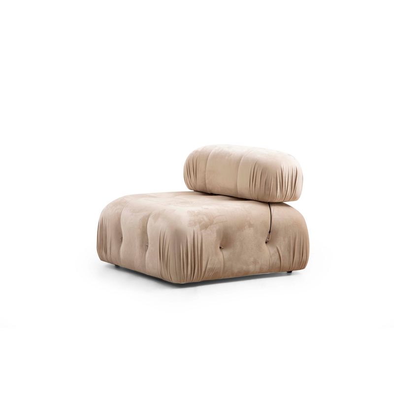 Casa si Gradina - Mobilier - Canapele si coltare - Canapele - Canapea 3 locuri, Hanah Home, catifea, crem, 288x95x75 cm - Infinity.ro