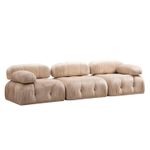 Casa si Gradina - Mobilier - Canapele si coltare - Canapele - Canapea 3 locuri, Hanah Home, catifea, crem, 288x95x75 cm - Infinity.ro