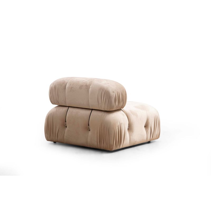 Casa si Gradina - Mobilier - Canapele si coltare - Canapele - Canapea 3 locuri, Hanah Home, catifea, crem, 288x95x75 cm - Infinity.ro