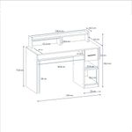 Casa si Gradina - Mobilier - Mese si birouri - Birouri - Birou de studiu, Hanah Home, pal melaminat, alb, 99.3x120x55 cm - Infinity.ro