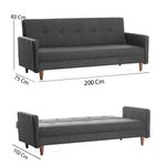 Casa si Gradina - Mobilier - Canapele si coltare - Canapele - Canapea extensibila, Atelier Del Sofa, metal, gri inchis, 200x83x75 cm - Infinity.ro