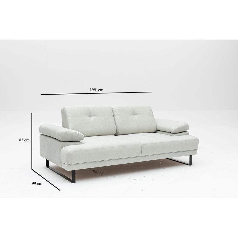 Casa si Gradina - Mobilier - Canapele si coltare - Canapele - Canapea extensibila, Hanah Home, lemn de fag si PAL, alb, 199x99x83 cm - Infinity.ro