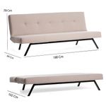 Casa si Gradina - Mobilier - Canapele si coltare - Canapele - Canapea extensibila 3 locuri, Atelier Del Sofa, metal si poliester, crem, 180x102 cm - Infinity.ro