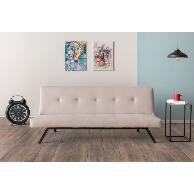 Casa si Gradina - Mobilier - Canapele si coltare - Canapele - Canapea extensibila 3 locuri, Atelier Del Sofa, metal si poliester, crem, 180x102 cm - Infinity.ro
