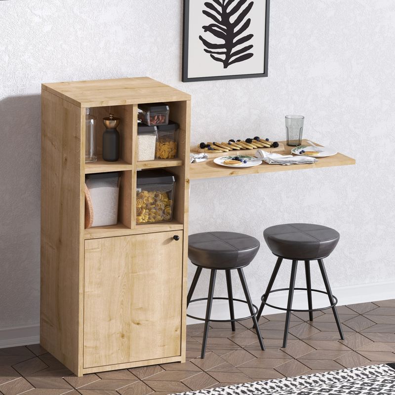 Casa si Gradina - Mobilier - Mese si birouri - Birouri - Birou de studiu, Hanah Home, panou din particule acoperit cu melamina, nuc si negru, 114x40x100 cm - Infinity.ro