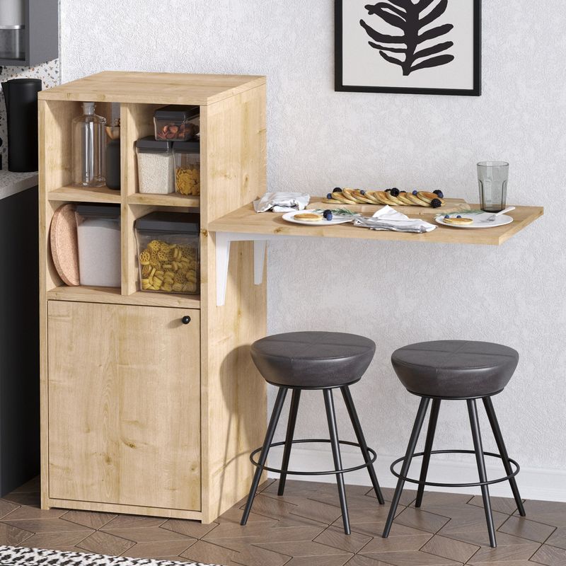 Casa si Gradina - Mobilier - Mese si birouri - Birouri - Birou de studiu, Hanah Home, panou din particule acoperit cu melamina, nuc si negru, 114x40x100 cm - Infinity.ro