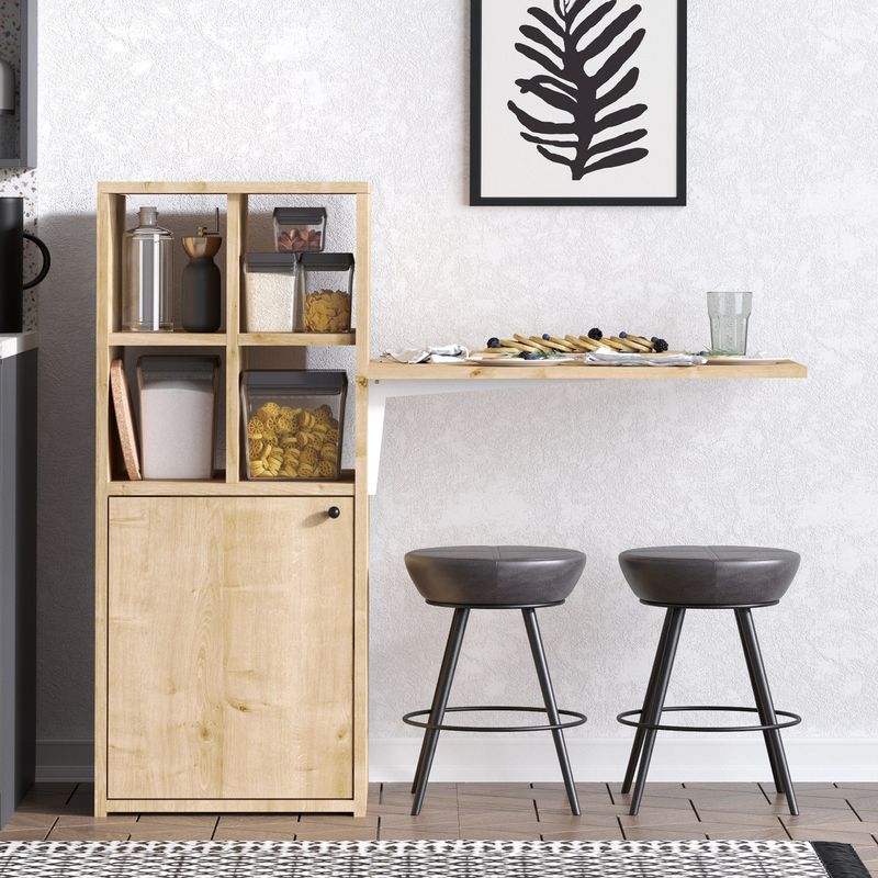 Casa si Gradina - Mobilier - Mese si birouri - Birouri - Birou de studiu, Hanah Home, panou din particule acoperit cu melamina, nuc si negru, 114x40x100 cm - Infinity.ro