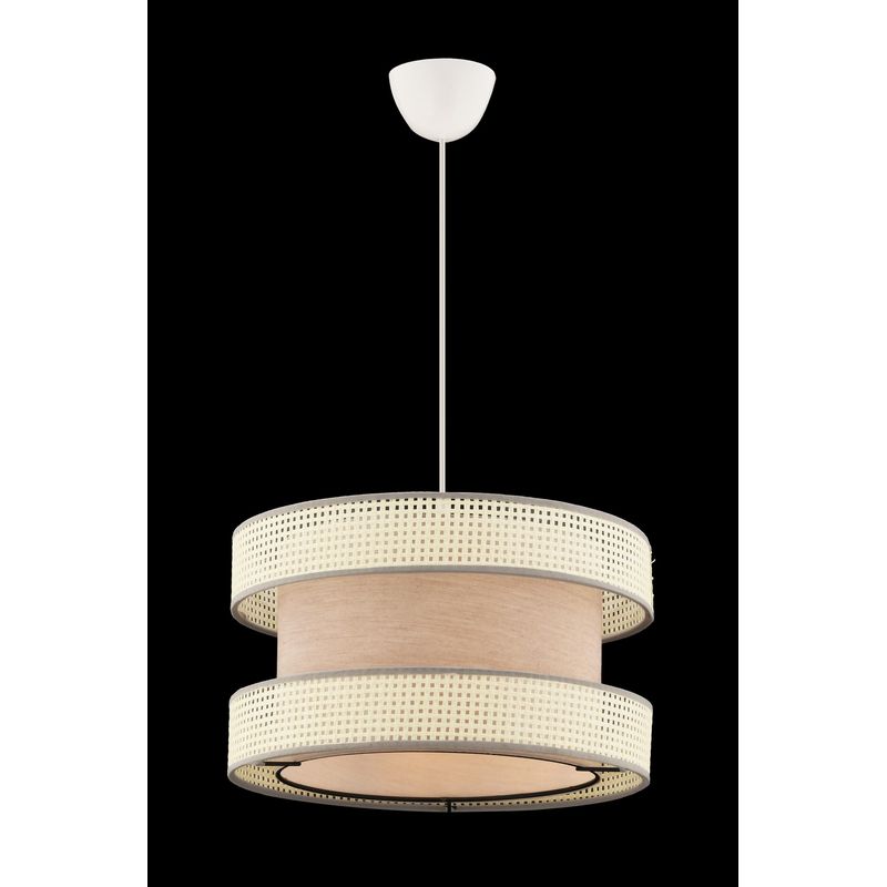 Casa si Gradina - Corpuri si surse de iluminat - Lustre si pendule - Candelabru, Opviq, metal si bumbac, alb si bej, 40x40x65 cm - Infinity.ro