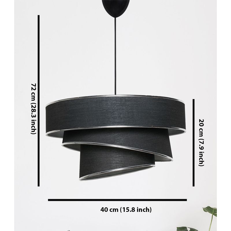 Casa si Gradina - Corpuri si surse de iluminat - Lustre si pendule - Candelabru, Opviq, metal, negru si argintiu, 40x40x72 cm, abajur bumbac - Infinity.ro