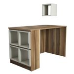 Casa si Gradina - Mobilier - Mese si birouri - Birouri - Birou de studiu, Hanah Home, panou de particule melaminat, nuc si crem, 120x65x75 cm - Infinity.ro