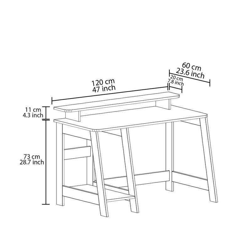 Casa si Gradina - Mobilier - Mese si birouri - Birouri - Birou de studiu, Hanah Home, pal melaminat, alb, 120x60x73 cm - Infinity.ro