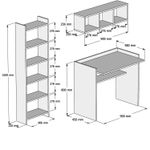 Casa si Gradina - Mobilier - Mese si birouri - Birouri - Birou cu rafturi, Hanah Home, pal melaminat, alb, 90x58x80 cm, 566BMS2206 - Infinity.ro