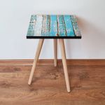 Casa si Gradina - Mobilier - Mese si birouri - Mese living - Masa laterala, Hanah Home, mdf, albastru, 35x35x42 cm, 481LNA2142 - Infinity.ro