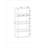 Casa si Gradina - Mobilier - Biblioteci si rafturi - Biblioteci - Biblioteca, Hanah Home, pal melaminat, antracit, 72x25x161 cm - Infinity.ro