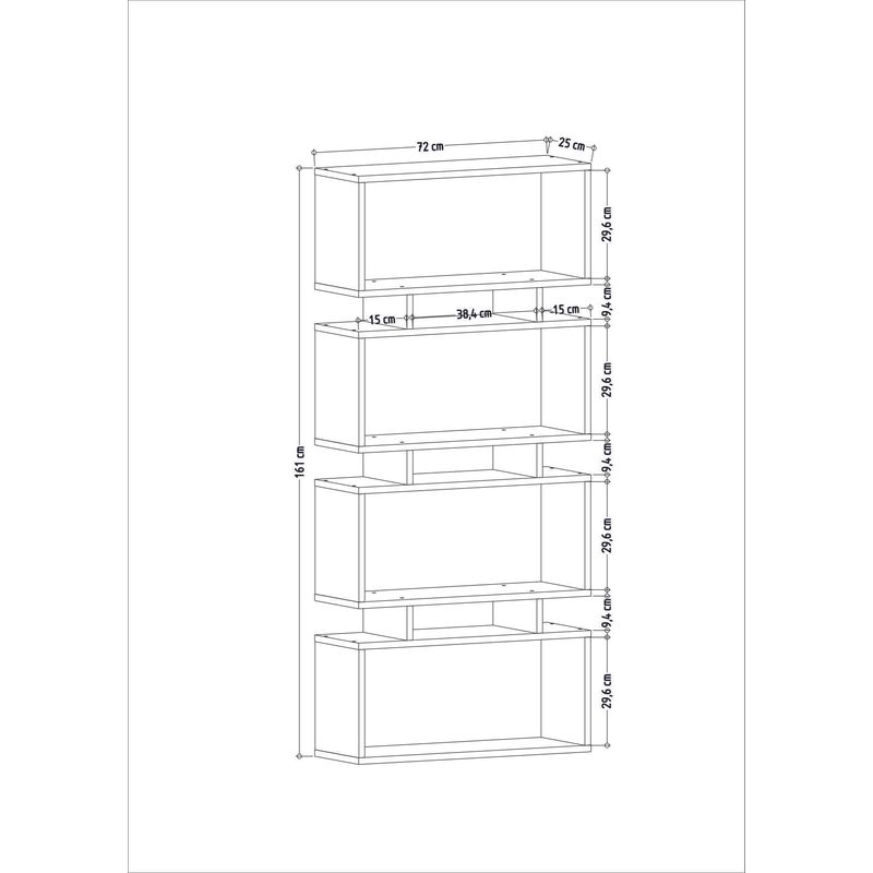 Casa si Gradina - Mobilier - Biblioteci si rafturi - Biblioteci - Biblioteca, Hanah Home, pal melaminat, antracit, 72x25x161 cm - Infinity.ro