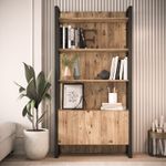 Casa si Gradina - Mobilier - Biblioteci si rafturi - Biblioteci - Biblioteca, Hanah Home, pal melaminat, pin atlantic, 90x34x180 cm - Infinity.ro