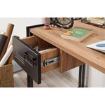 Casa si Gradina - Mobilier - Mese si birouri - Birouri - Birou, Hanah Home, pal melaminat, pin atlantic si negru, 139x60x75 cm - Infinity.ro