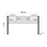 Casa si Gradina - Mobilier - Mese si birouri - Birouri - Birou, Hanah Home, pal melaminat, pin atlantic si negru, 139x60x75 cm - Infinity.ro