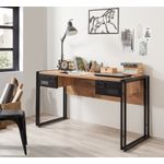 Casa si Gradina - Mobilier - Mese si birouri - Birouri - Birou, Hanah Home, pal melaminat, pin atlantic si negru, 139x60x75 cm - Infinity.ro