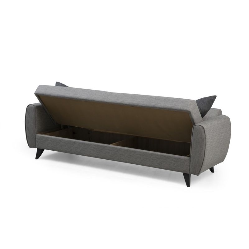 Casa si Gradina - Mobilier - Canapele si coltare - Canapele - Canapea extensibila, Atelier Del Sofa, poliester texturat, gri deschis, 214x86x77 cm - Infinity.ro