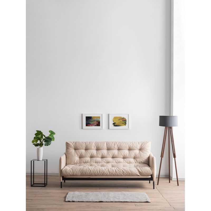 Casa si Gradina - Mobilier - Canapele si coltare - Canapele - Canapea extensibila, Atelier Del Sofa, metal si in, crem, 200x92x82 cm - Infinity.ro