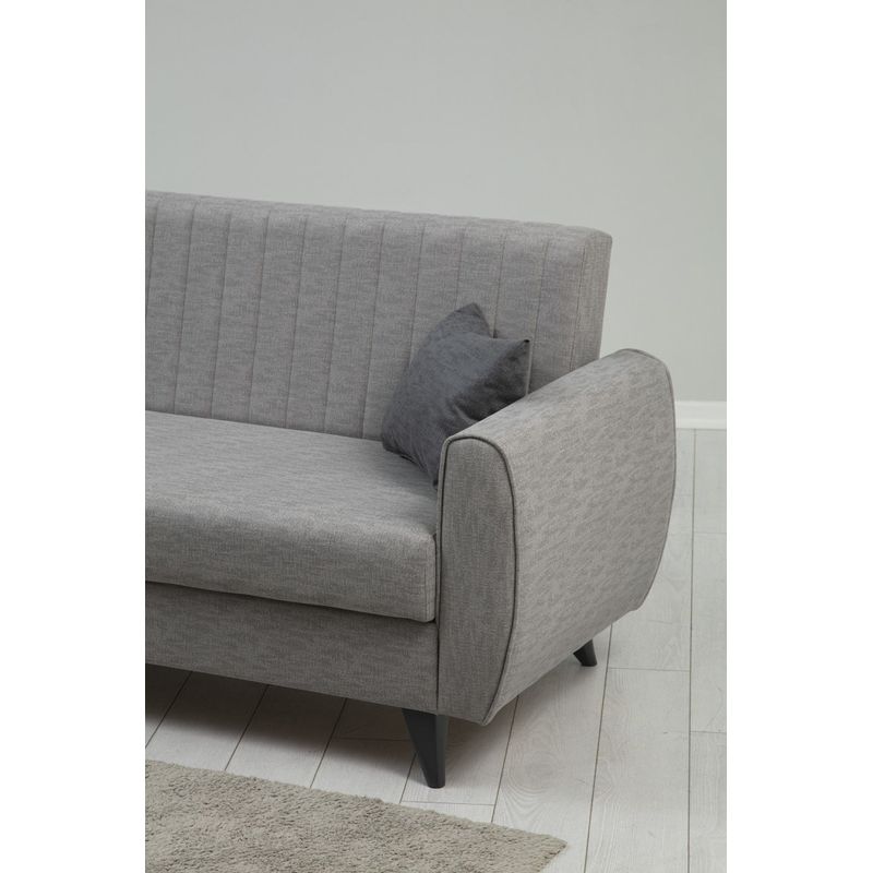 Casa si Gradina - Mobilier - Canapele si coltare - Canapele - Canapea extensibila, Atelier Del Sofa, poliester texturat, gri deschis, 214x86x77 cm - Infinity.ro