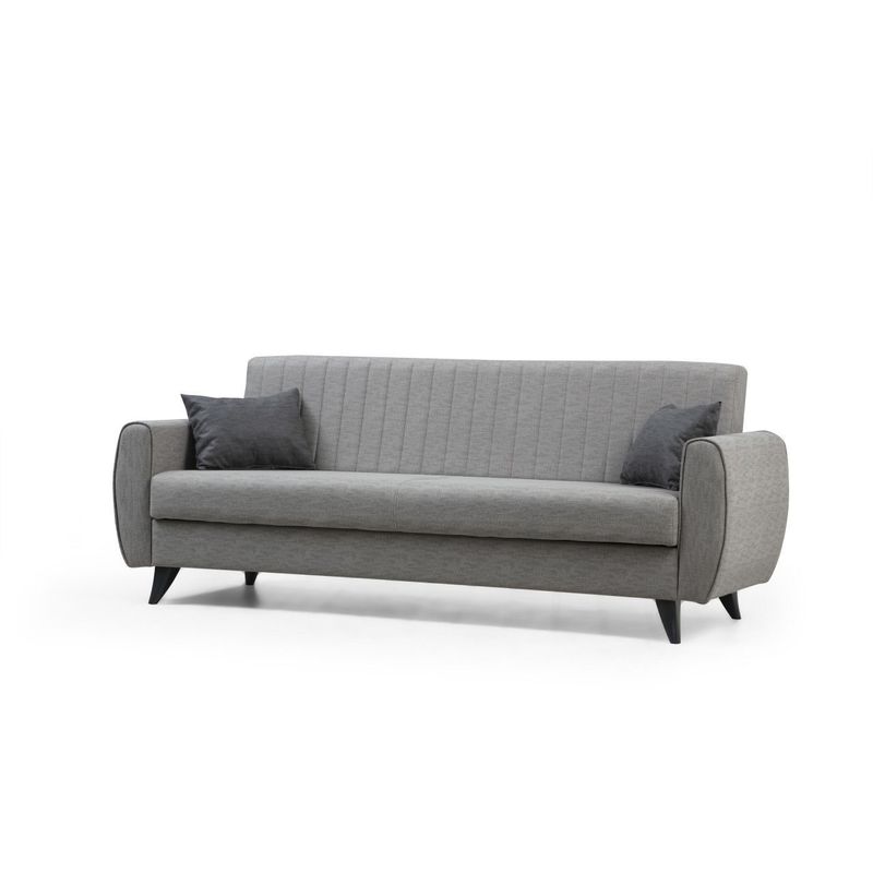 Casa si Gradina - Mobilier - Canapele si coltare - Canapele - Canapea extensibila, Atelier Del Sofa, poliester texturat, gri deschis, 214x86x77 cm - Infinity.ro