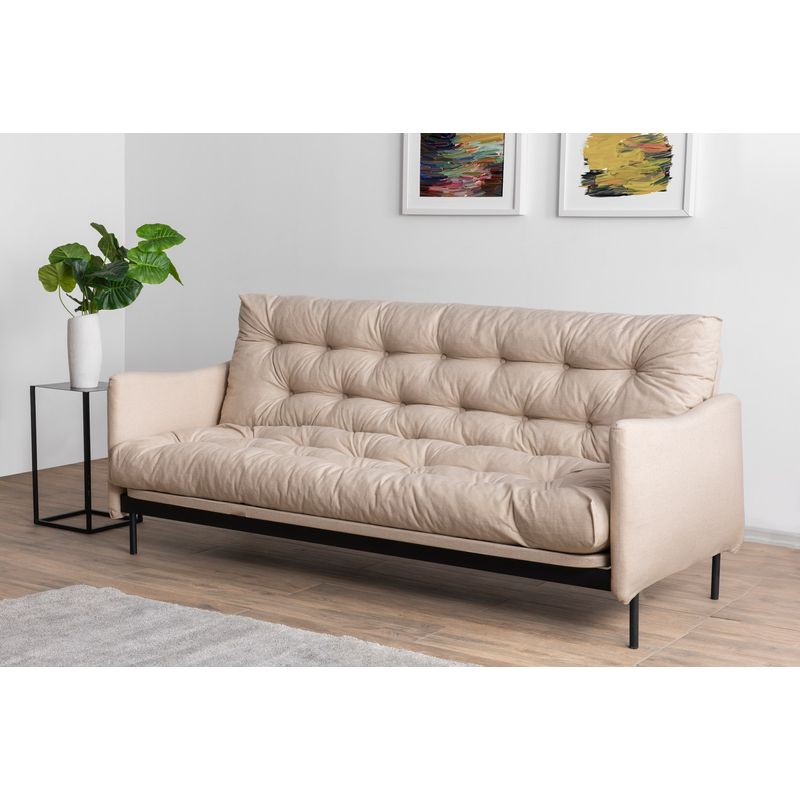 Casa si Gradina - Mobilier - Canapele si coltare - Canapele - Canapea extensibila, Atelier Del Sofa, metal si in, crem, 200x92x82 cm - Infinity.ro