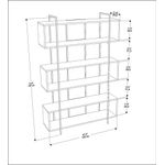 Casa si Gradina - Mobilier - Biblioteci si rafturi - Biblioteci - Biblioteca, Hanah Home, pal melaminat, alb auriu, 120x29.6x180 cm - Infinity.ro