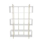 Casa si Gradina - Mobilier - Biblioteci si rafturi - Biblioteci - Biblioteca, Hanah Home, pal melaminat, alb auriu, 120x29.6x180 cm - Infinity.ro