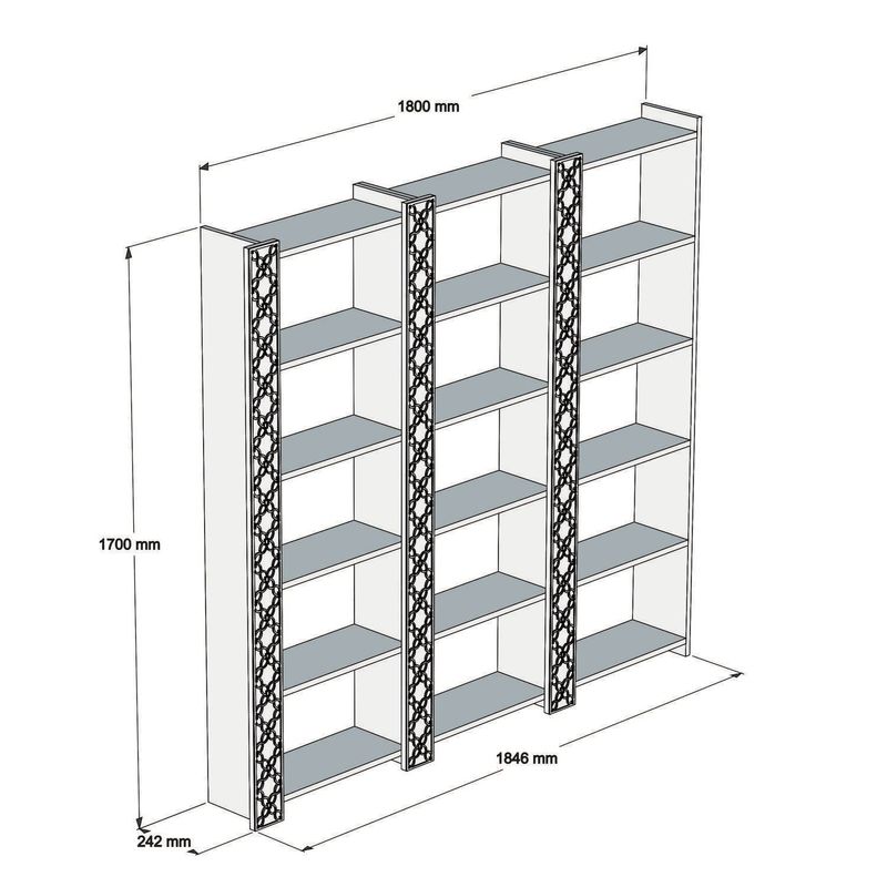Casa si Gradina - Mobilier - Biblioteci si rafturi - Biblioteci - Biblioteca, Hanah Home, pal melaminat, nuc si crem, 184.6x24.2x170 cm - Infinity.ro