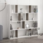 Casa si Gradina - Mobilier - Biblioteci si rafturi - Biblioteci - Biblioteca, Hanah Home, pal melaminat, alb wenge, 145.2x25x145 cm - Infinity.ro