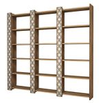 Casa si Gradina - Mobilier - Biblioteci si rafturi - Biblioteci - Biblioteca, Hanah Home, pal melaminat, nuc si crem, 184.6x24.2x170 cm - Infinity.ro