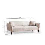 Casa si Gradina - Mobilier - Canapele si coltare - Canapele - Canapea 3 locuri, Hanah Home, lemn fag si pal, alb crem, 220x95x67 cm - Infinity.ro