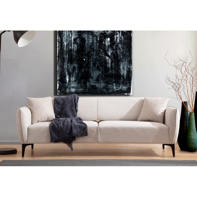 Casa si Gradina - Mobilier - Canapele si coltare - Canapele - Canapea 3 locuri, Hanah Home, lemn fag si pal, alb crem, 220x95x67 cm - Infinity.ro