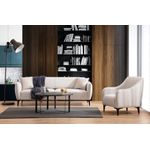 Casa si Gradina - Mobilier - Canapele si coltare - Canapele - Canapea 3 locuri, Hanah Home, lemn fag si pal, alb crem, 220x95x67 cm - Infinity.ro