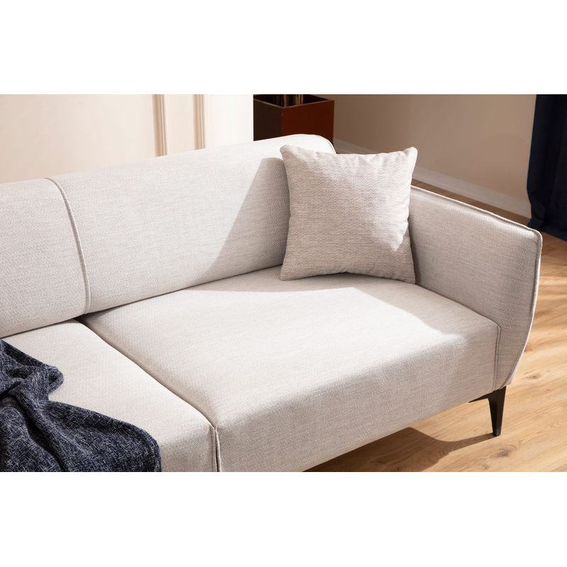 Casa si Gradina - Mobilier - Canapele si coltare - Canapele - Canapea 3 locuri, Hanah Home, lemn fag si pal, alb crem, 220x95x67 cm - Infinity.ro