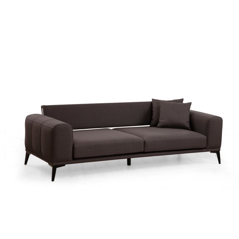 Casa si Gradina - Mobilier - Canapele si coltare - Canapele - Canapea 3 locuri, Hanah Home, lemn fag si pal, gri, 235x90x80 cm - Infinity.ro