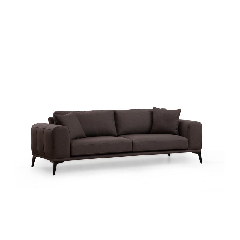 Casa si Gradina - Mobilier - Canapele si coltare - Canapele - Canapea 3 locuri, Hanah Home, lemn fag si pal, gri, 235x90x80 cm - Infinity.ro