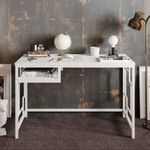 Casa si Gradina - Mobilier - Mese si birouri - Birouri - Birou de studiu, Hanah Home, panou din particule acoperit cu melamina, alb, 120x60x75 cm - Infinity.ro
