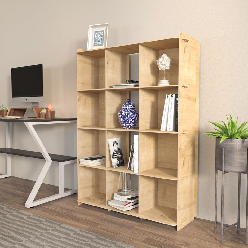 Casa si Gradina - Mobilier - Biblioteci si rafturi - Biblioteci - Biblioteca, Hanah Home, PAL melaminat, stejar, 92.5x30x132 cm - Infinity.ro