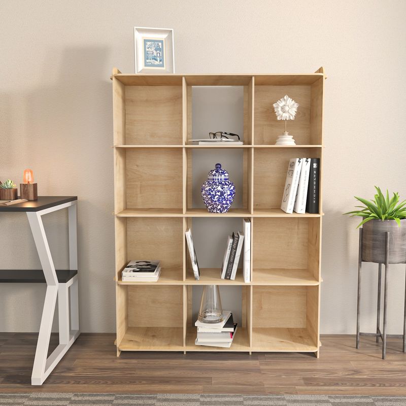 Casa si Gradina - Mobilier - Biblioteci si rafturi - Biblioteci - Biblioteca, Hanah Home, PAL melaminat, stejar, 92.5x30x132 cm - Infinity.ro