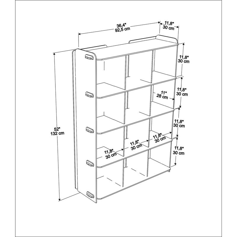 Casa si Gradina - Mobilier - Biblioteci si rafturi - Biblioteci - Biblioteca, Hanah Home, PAL melaminat, stejar, 92.5x30x132 cm - Infinity.ro
